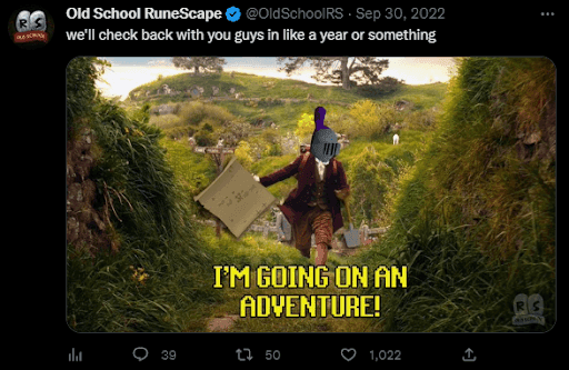 Old School RuneScape Meme Tweet